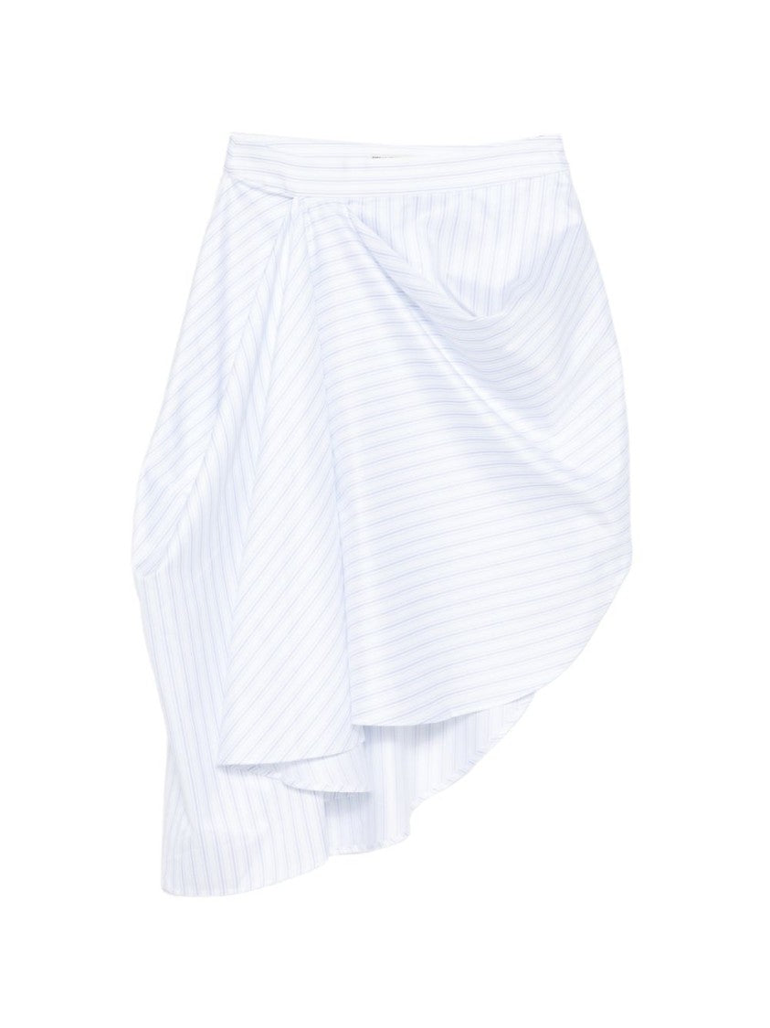 J. W. Anderson Blue Asymmetrical Midi Striped Draped Skirt
