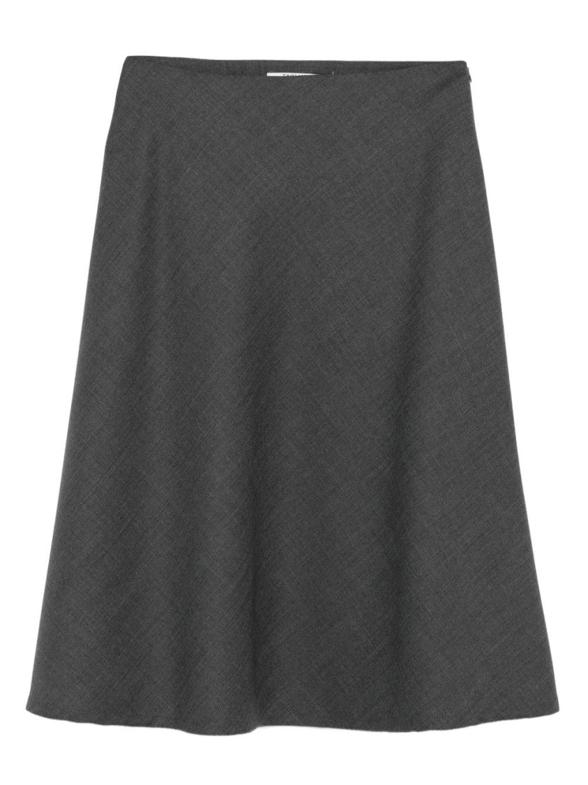 Tagliatore Knee-Length A-Line Skirt In Soft Virgin Wool Blend