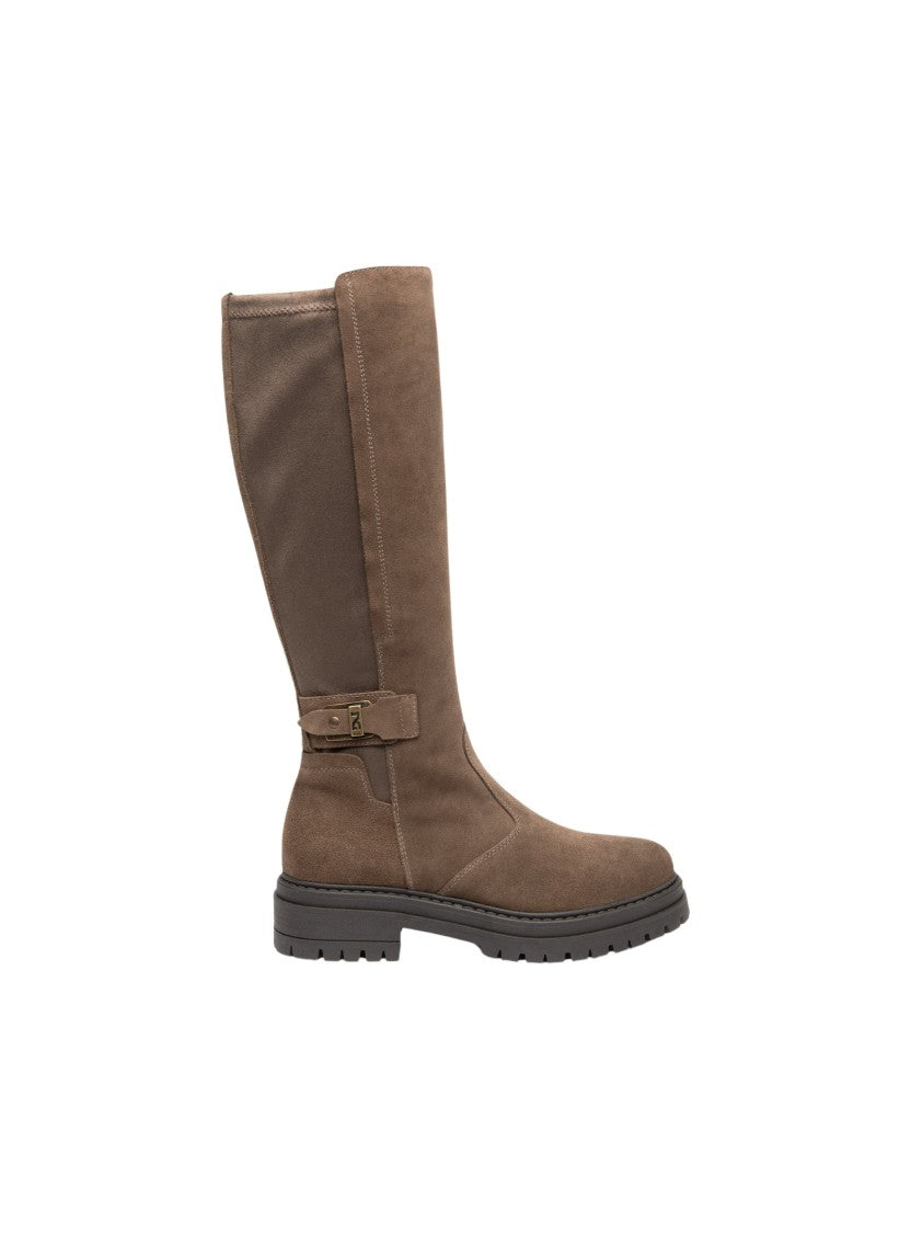 Nero Giardini Alcantara Spago Leather Technical Ankle Boots