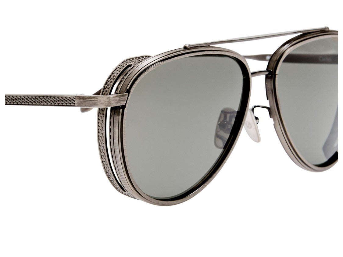 Linda Farrow Lfl1628 Double Bridge Titanium Aviator Sunglasses