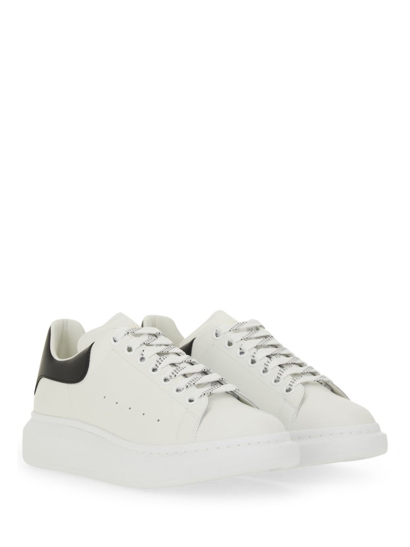 Alexander Mcqueen Oversized Calf Leather Sneakers With Chunky Rubber Sole