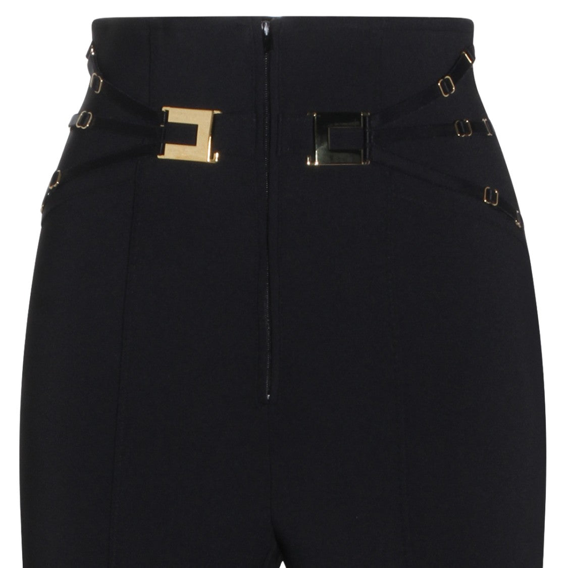 Elisabetta Franchi Tailored Black Trousers With Structured Waistband