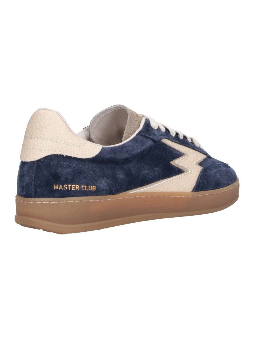 Master Of Arts Blue Club Suede Leather Accent Sneakers
