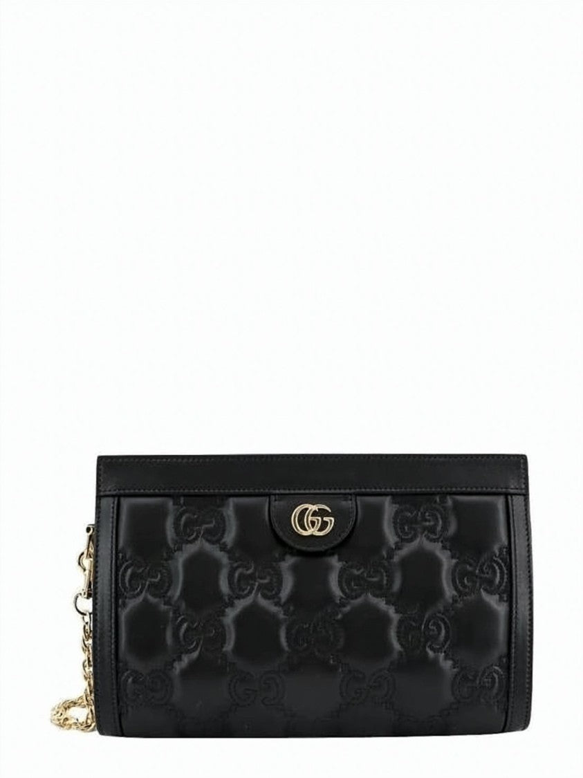 Gucci Rectangular Quilted Clutch With Gold-Tone Double G Emblem
