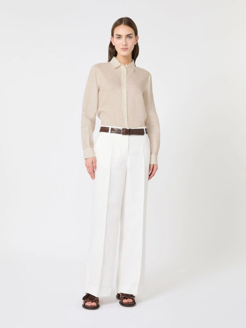 Max Mara Long-Sleeved Button-Down Shirt With Classic Collar