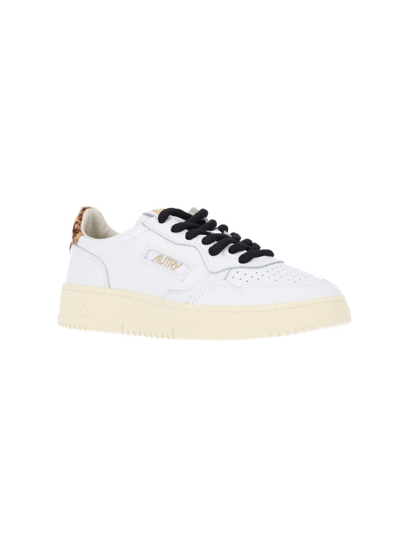 Autry Low-Top Sneakers With Rounded Toe And Leopard Tab