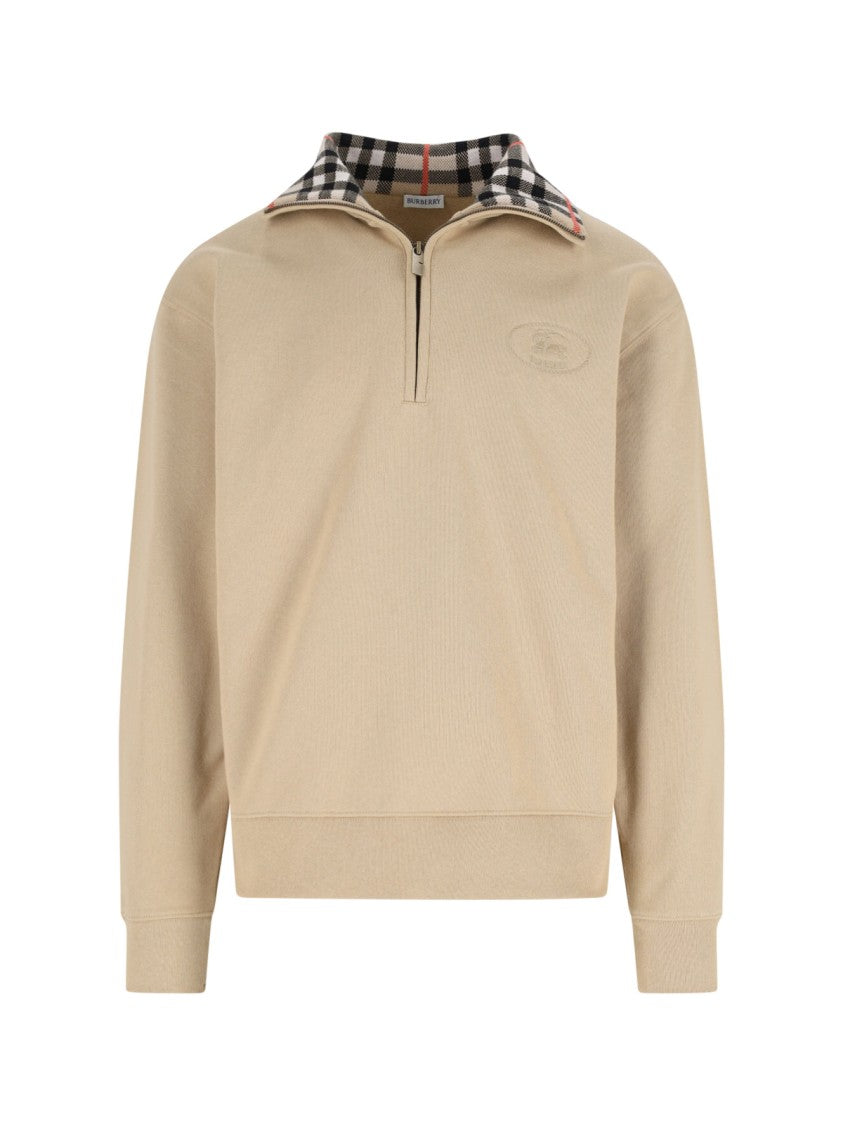 Burberry Zip Polo "Check" – Beige