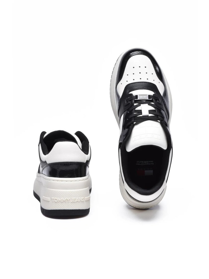 Tommy Jeans White Black Flatform Sneakers