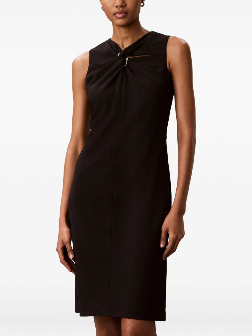 Calvin Klein Scuba Crepe Sl Knee Length Dress