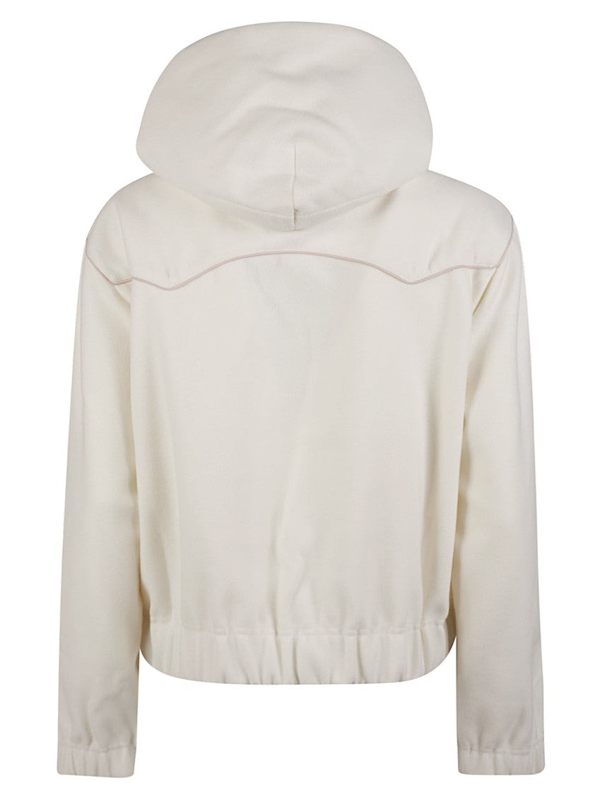 Moncler Grenoble Cropped Hooded Button Pocket Sweatshirt