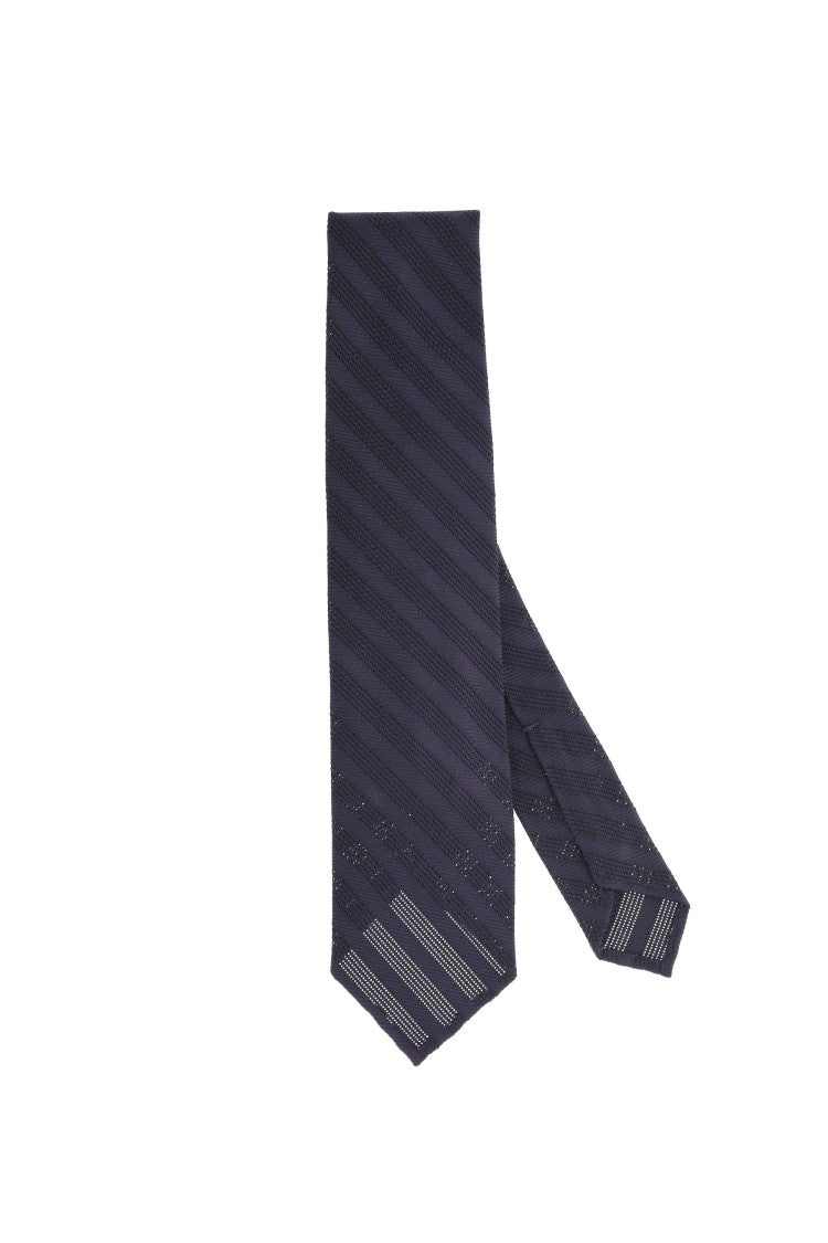 Finamore Tone-On-Tone Regimental Silk Tie