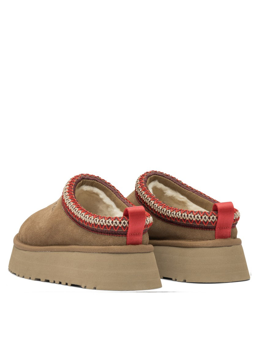 Ugg Suede-Trimmed Sheepskin Lined Slippers With Platform Sole