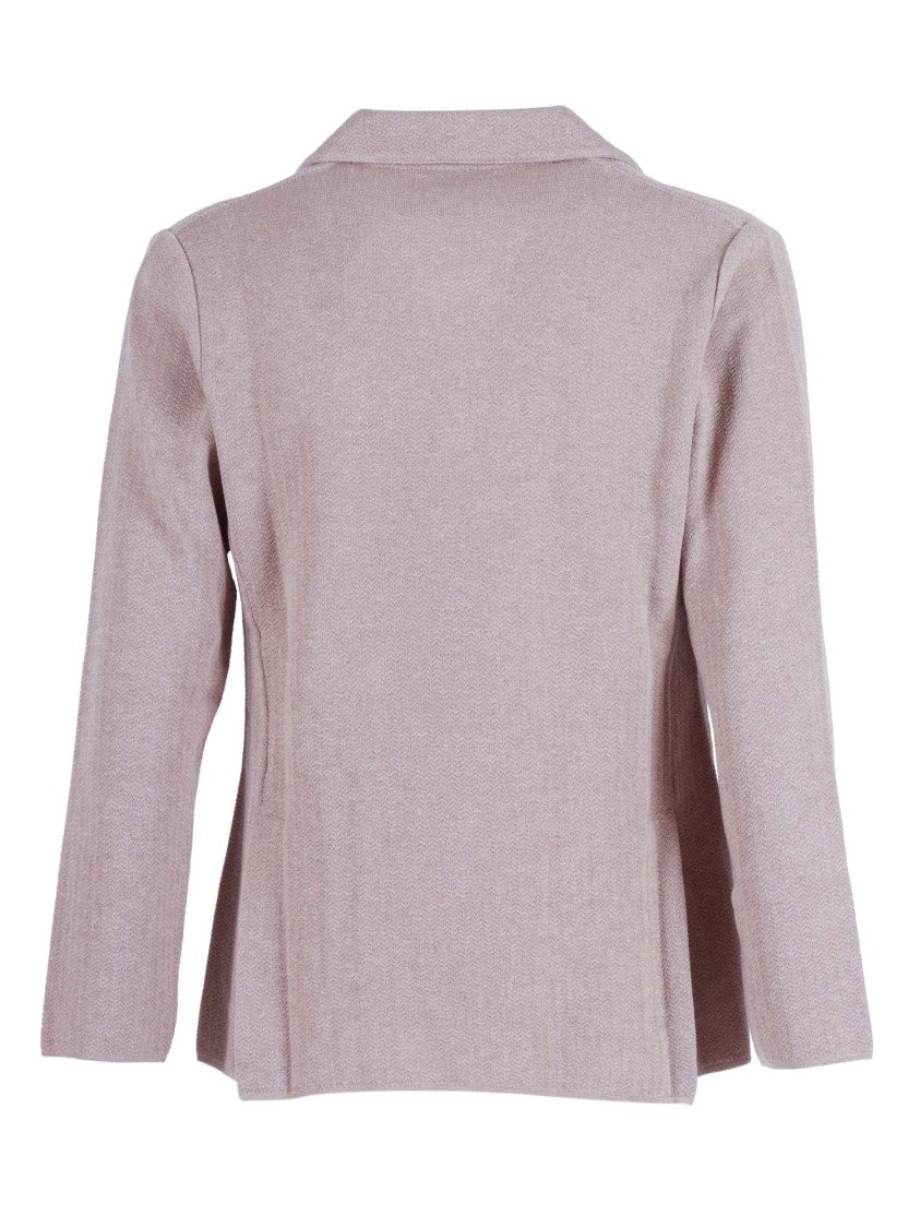 Lardini Double Breasted Textured Knit Blazer