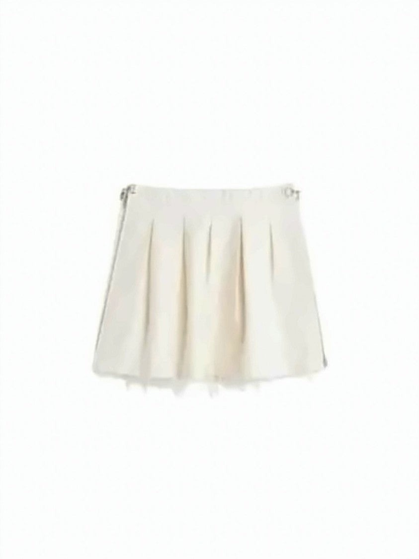 Our Legacy Structured Pleated Mini Skirt With Subtle Hardware Accents