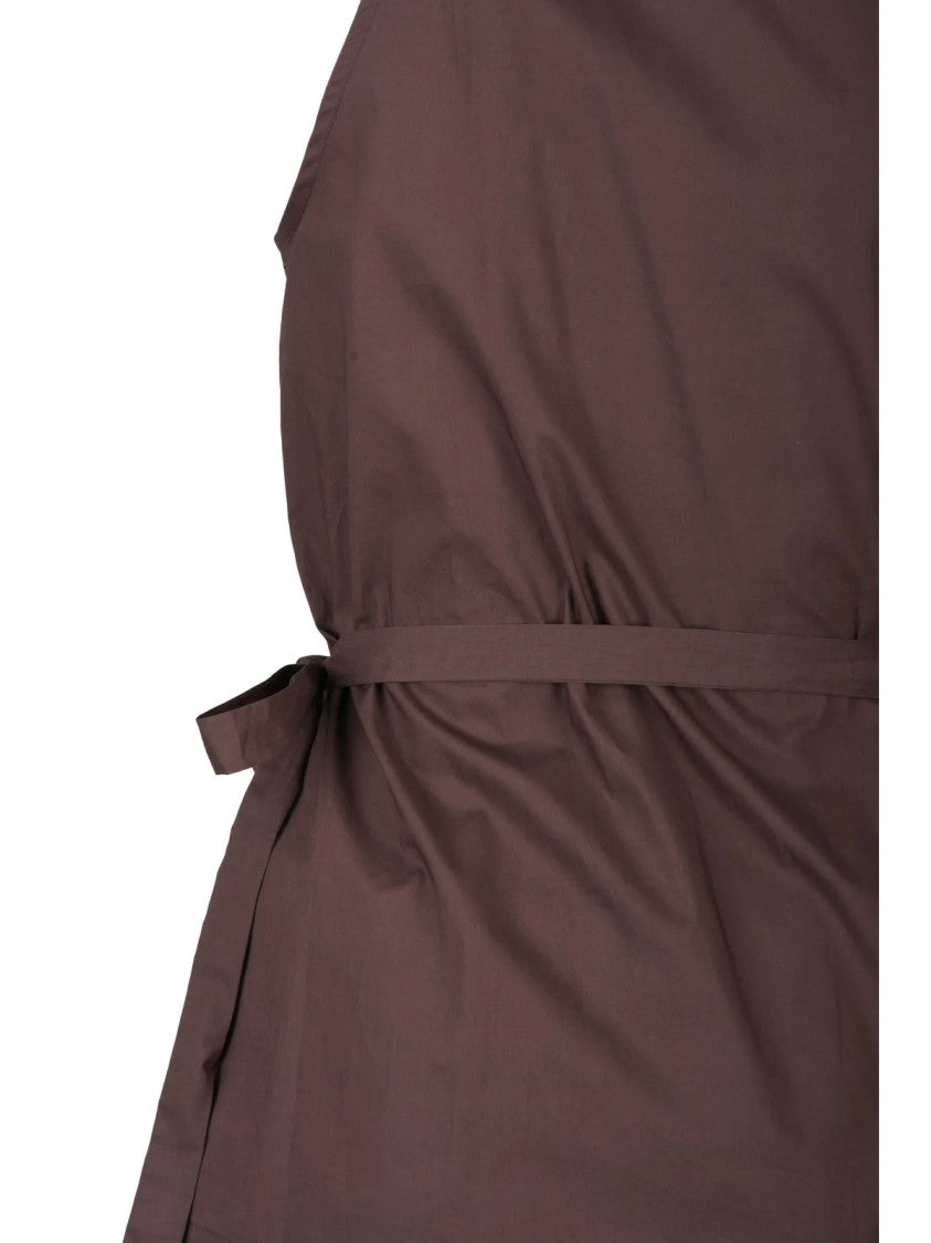 Roberto Collina Brown Asymmetrical One-Shoulder Top