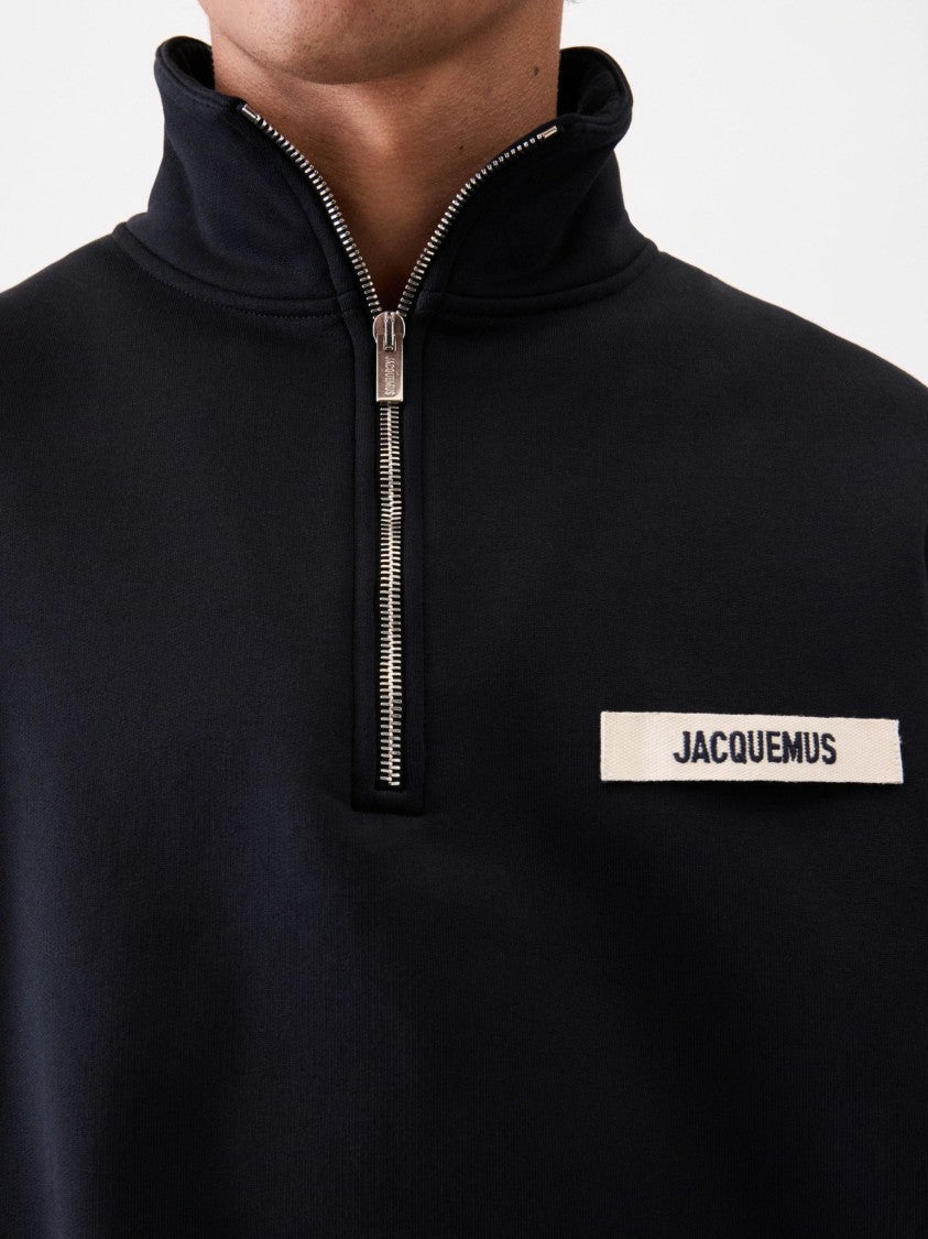 Jacquemus Black Cotton Le Camionneur Gros Grain Sweatshirt