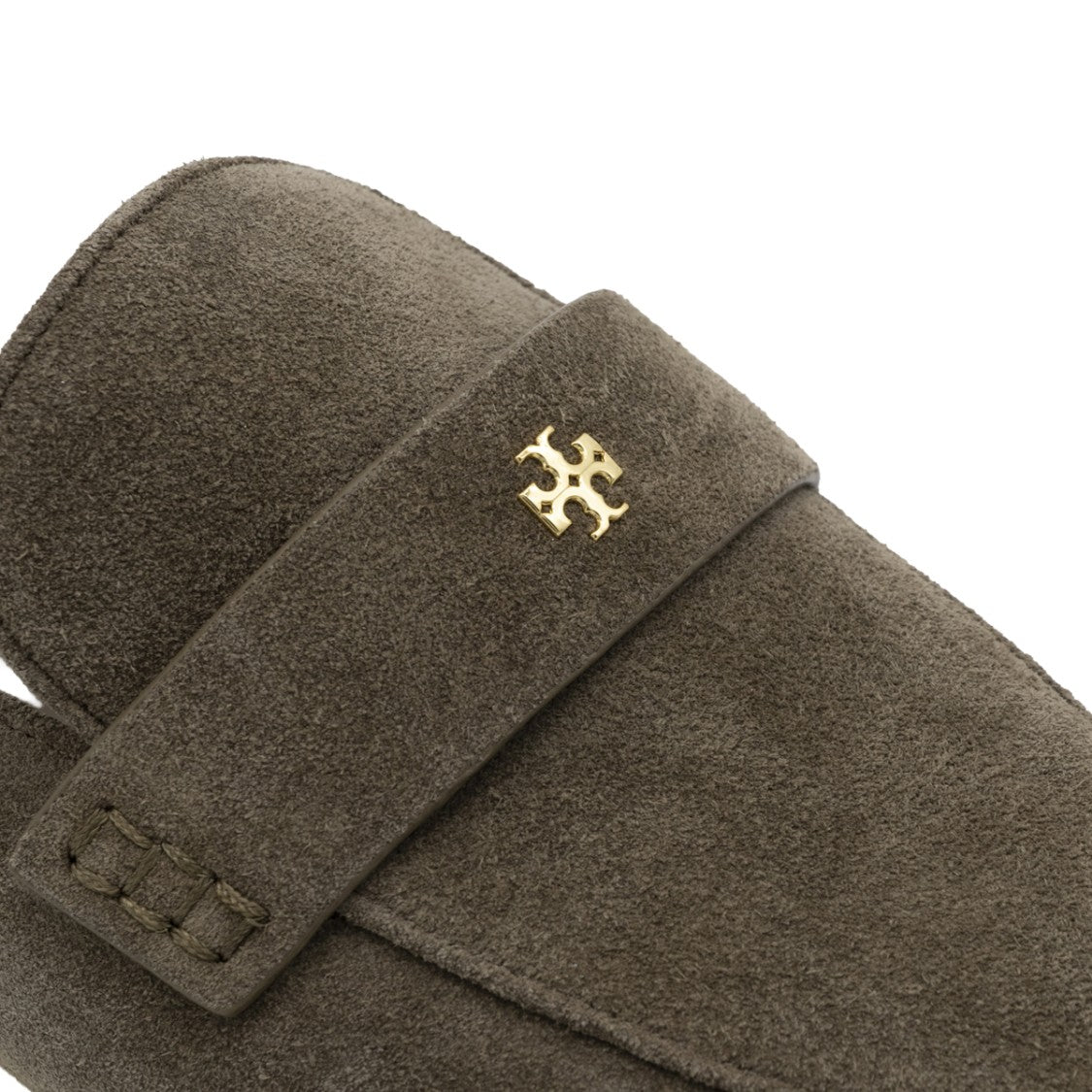 Tory Burch Brown Suede Open Back Loafers