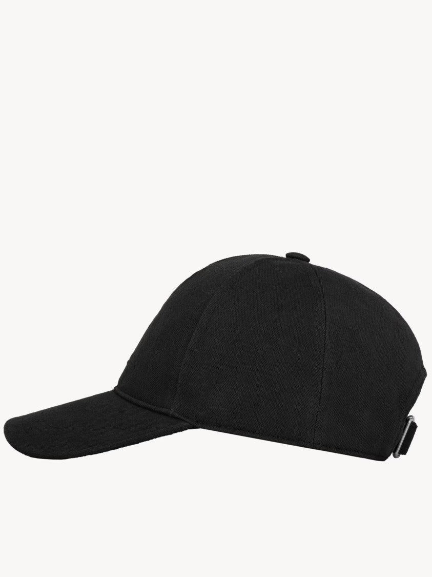 Saint Laurent Black Berretto Cassandre Structured Cap