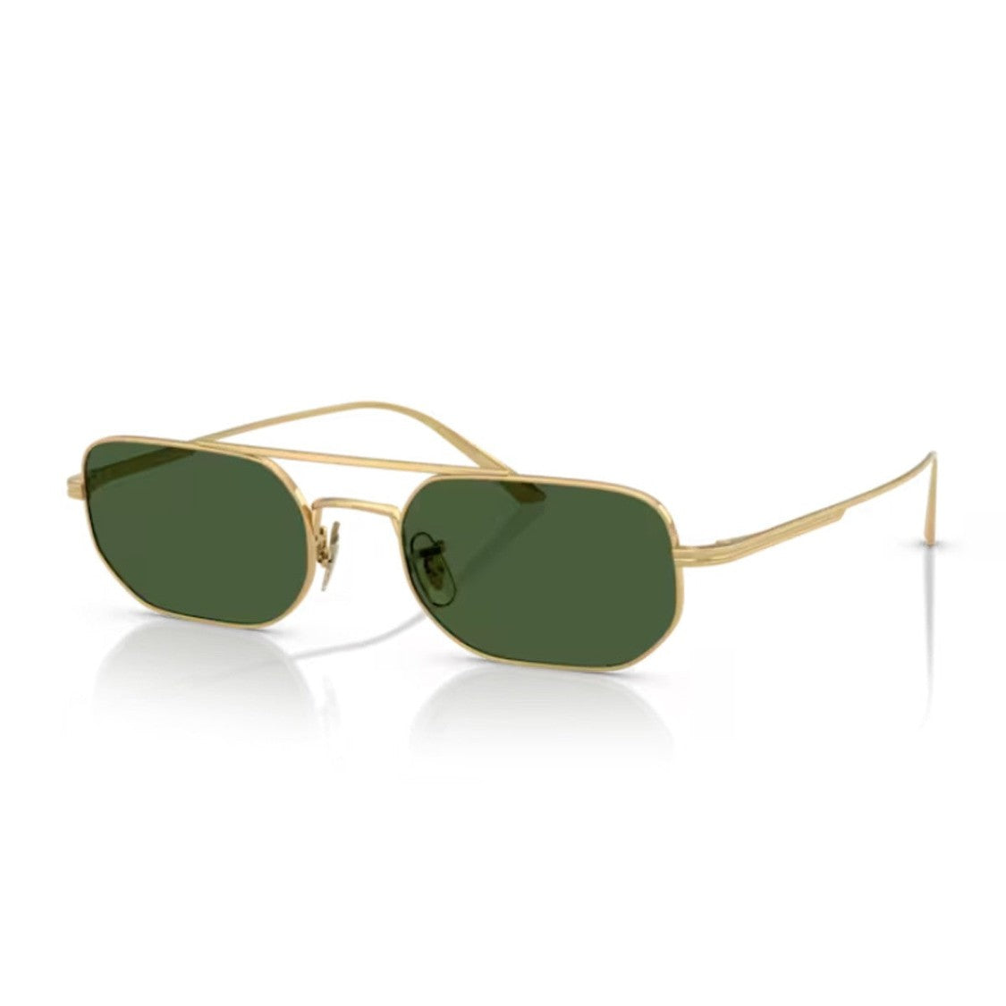 Oliver Peoples Gold Collezione Khaite Ov1351s - 1989C Titanium Rectangular Sunglasses
