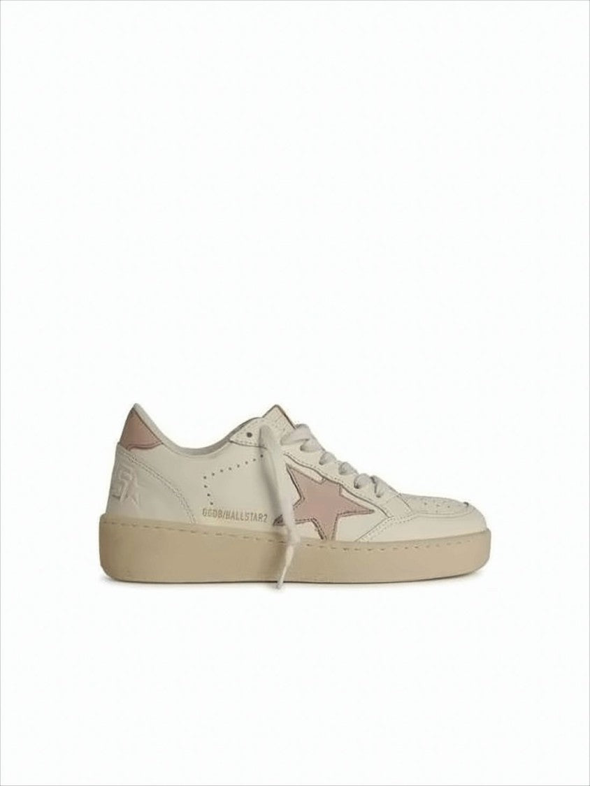 Golden Goose Smooth Leather Low-Top Sneakers With Vintage Finish