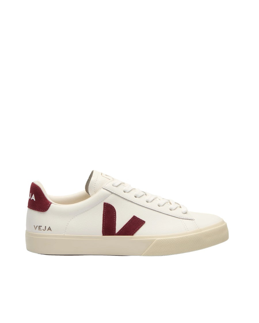 Veja Campo White Grenat Low-Top Sneakers With Suede Accents