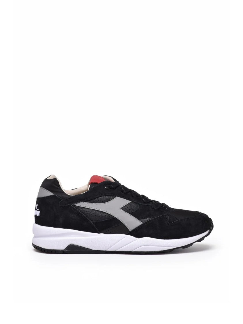 Diadora Heritage Black Leather Polyester Eclipse Italia Sneakers