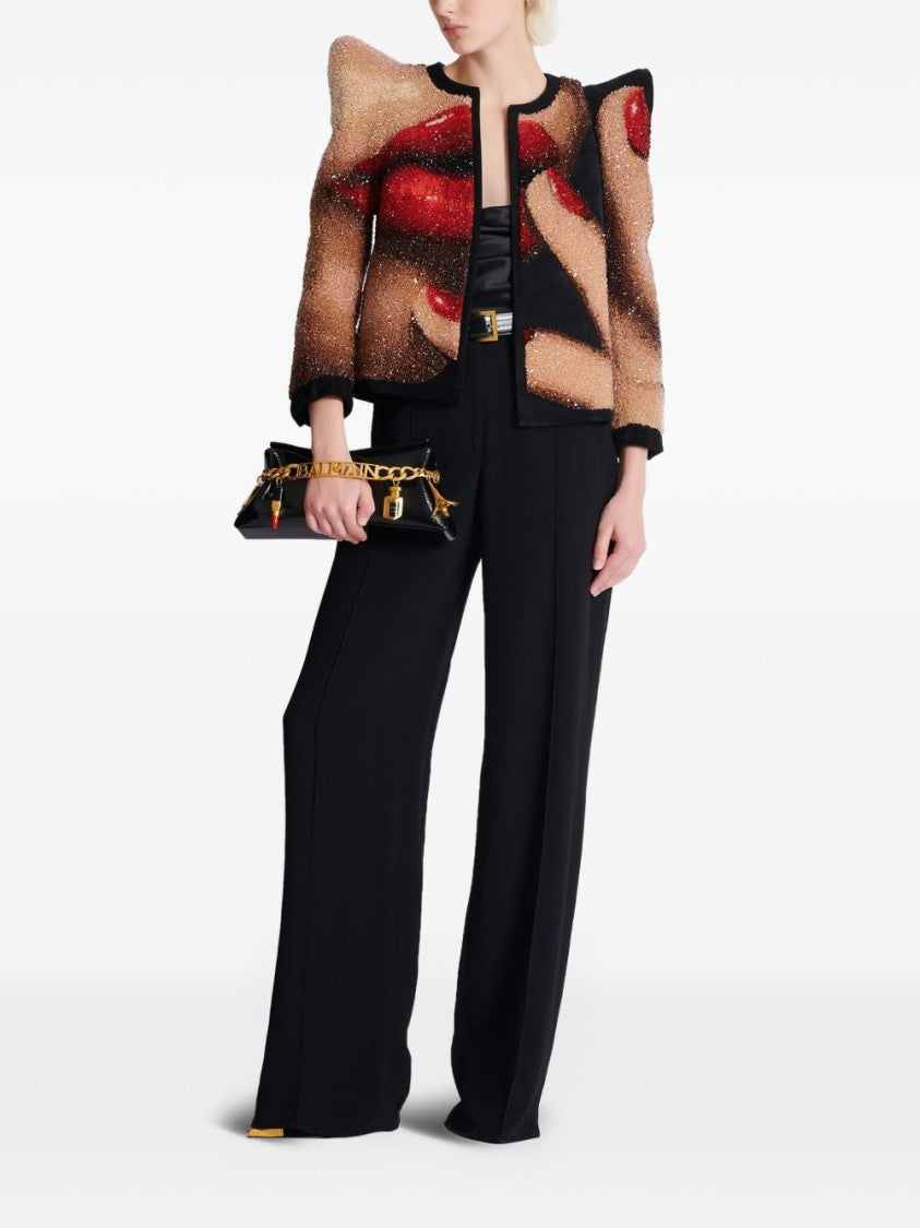 Balmain Satin-Finish Black Top