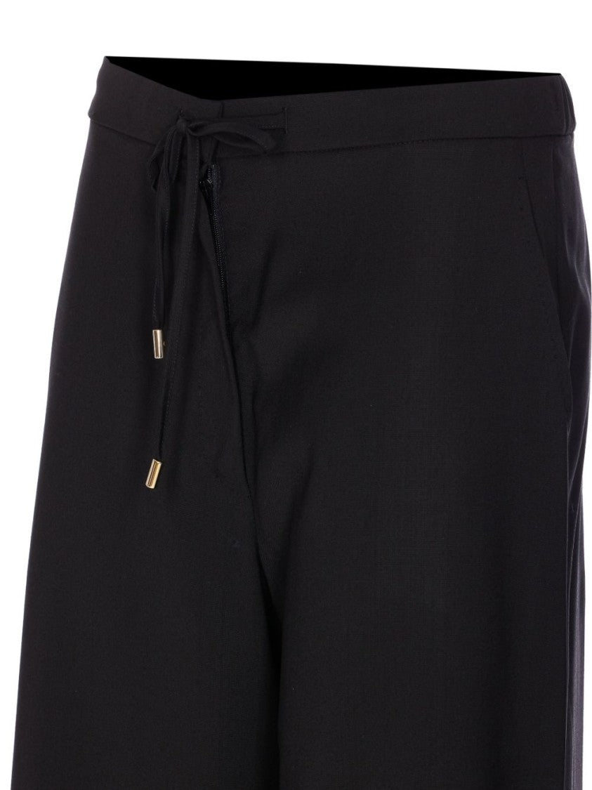 Max Mara High-Waisted Wide-Leg Trousers With Drawstring Waist
