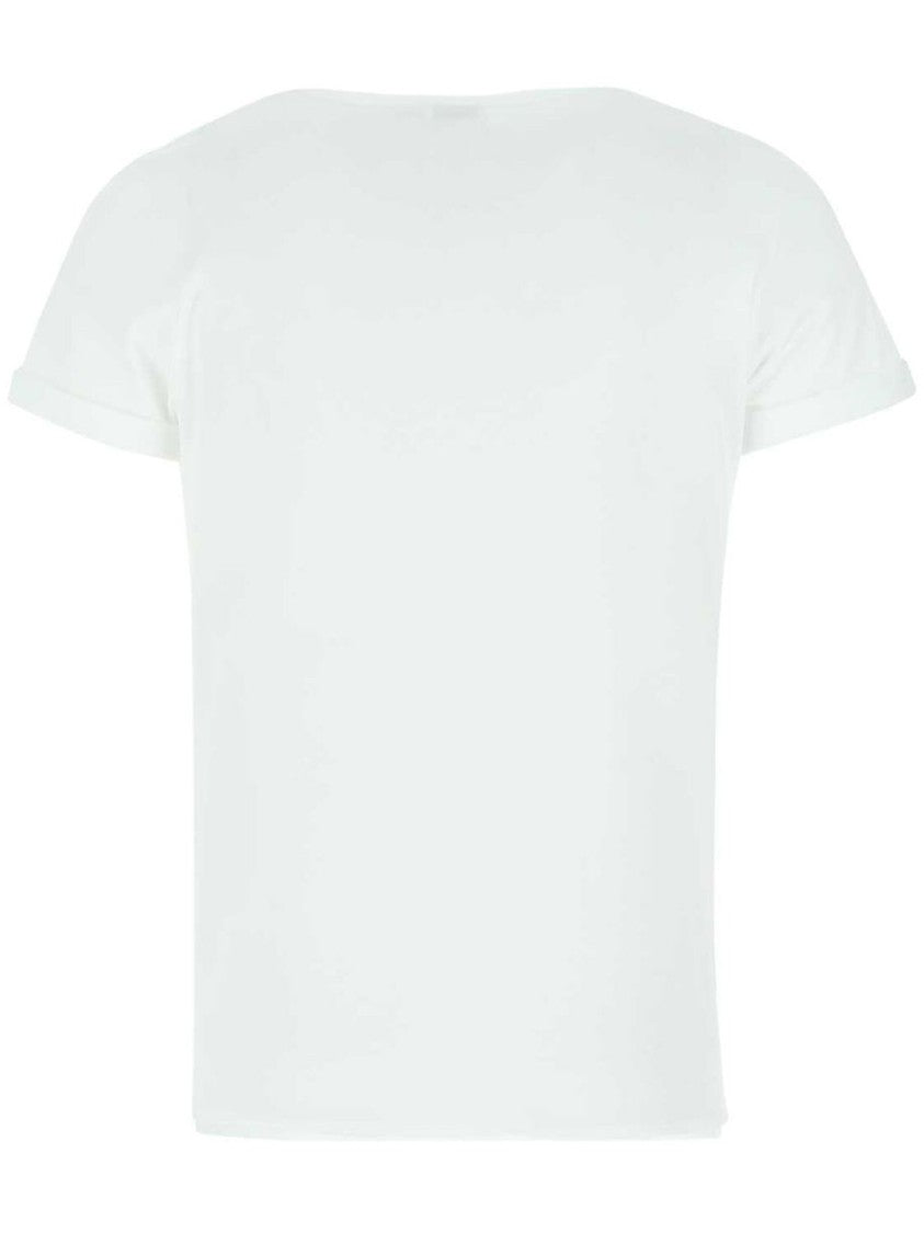 Saint Laurent White Organic Cotton Raw Hem T-Shirt