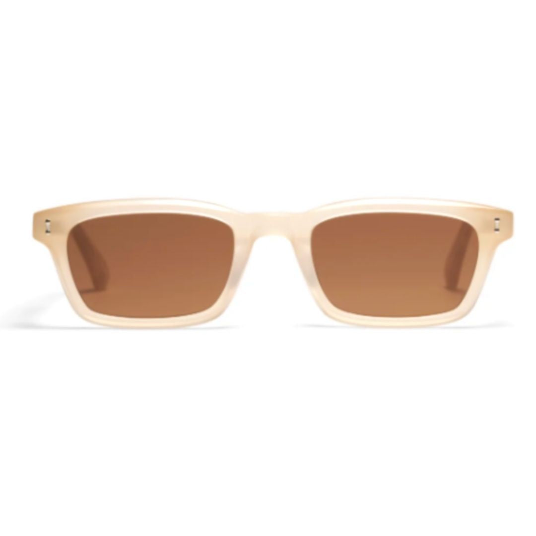 Peter And May S116 Self Exotic Rectangular Sunglasses In Translucent Beige Acetate