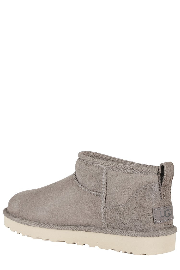 Ugg Brown W Classic Ultra Mini Back-Tongue Leather Boots