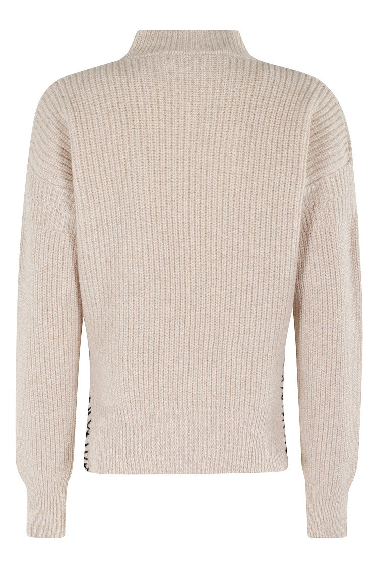 Marni Asymmetrical Turtleneck Sweater With Ribbed Texture