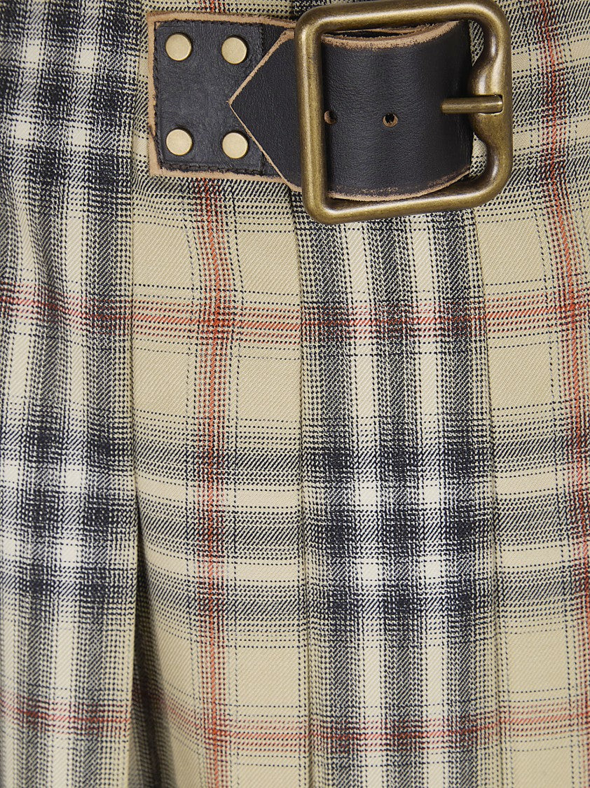 Burberry Scottish Wool Twill Mini Kilt With Burberry Check Pattern