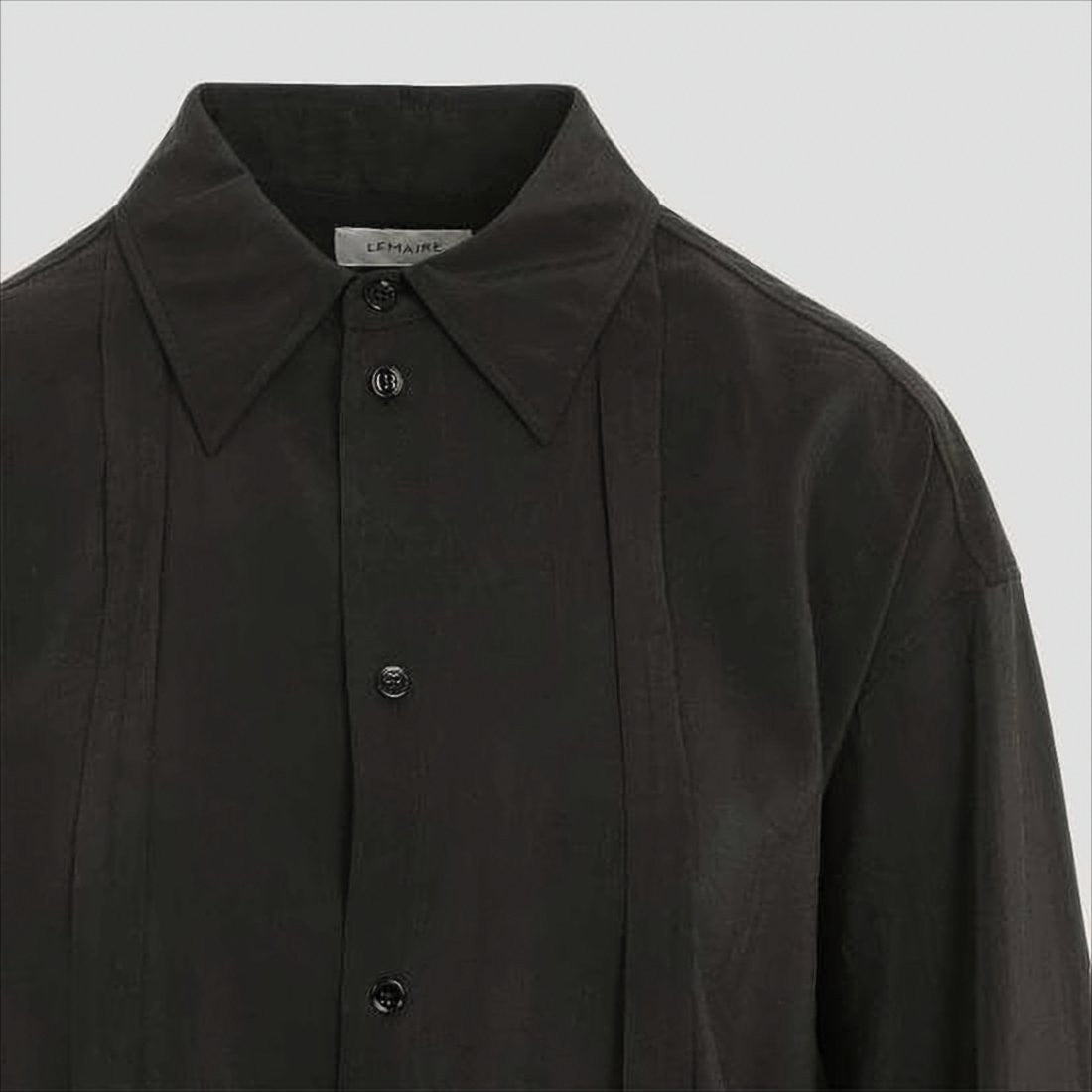 Lemaire Relaxed Fit Black Shirt With Classic Collar