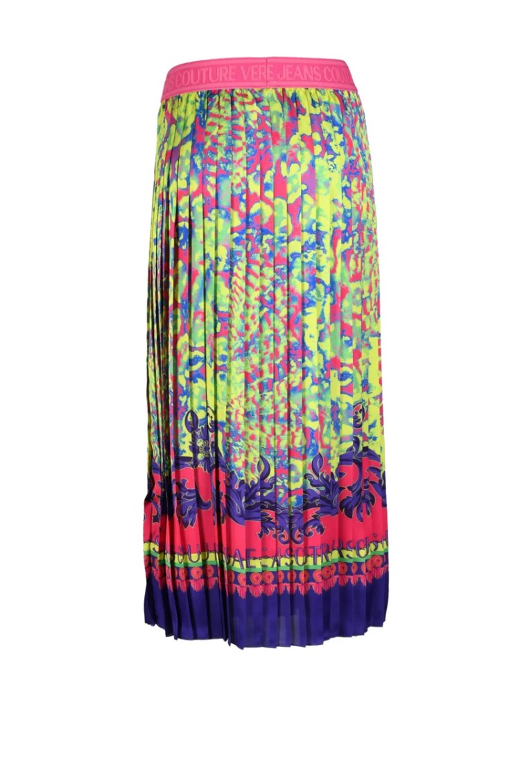 Versace Jeans Couture Pleated Skirt - Green/Pink