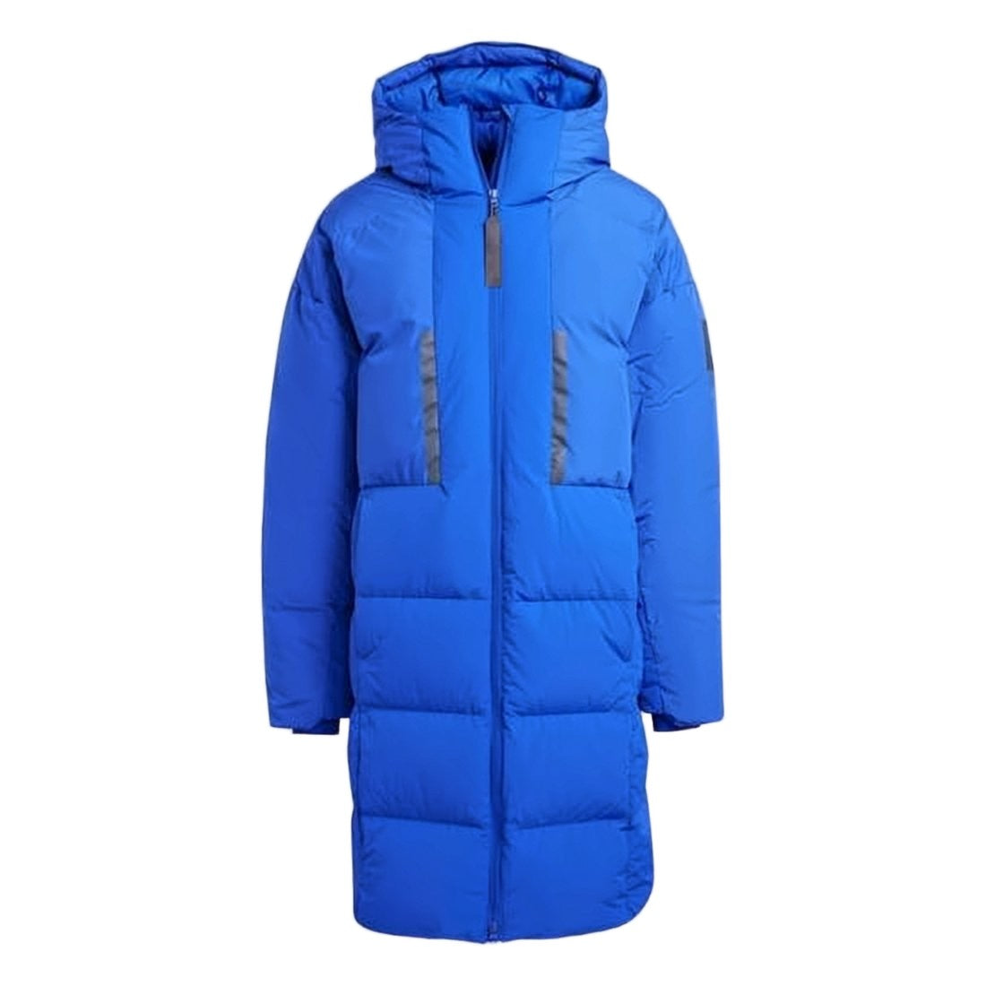 Adidas Vibrant Blue Quilted Padded Coat With High Collar And Hood