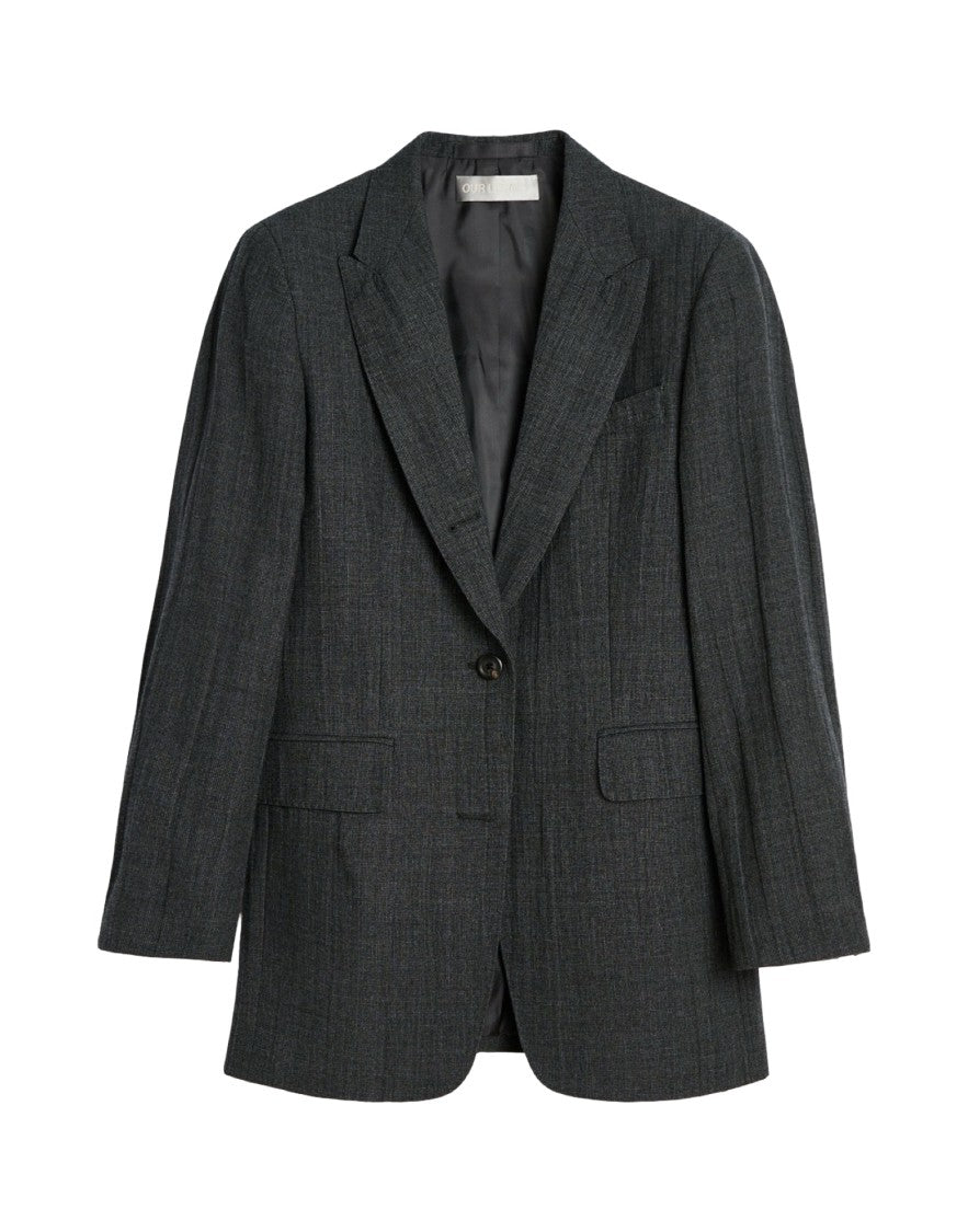 Our Legacy Structured Oversized Cutaway Blazer With Pinstripe Detail