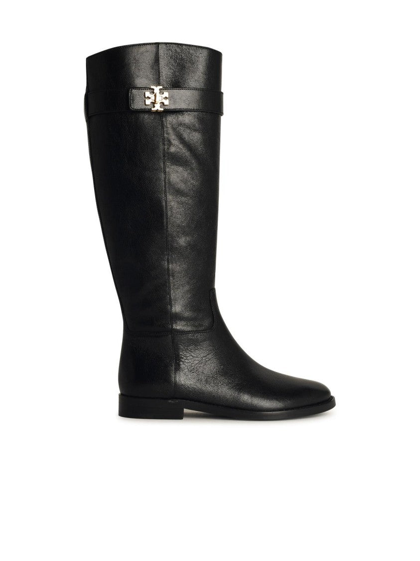 Tory Burch Lock Ridin' Black Leather Boots