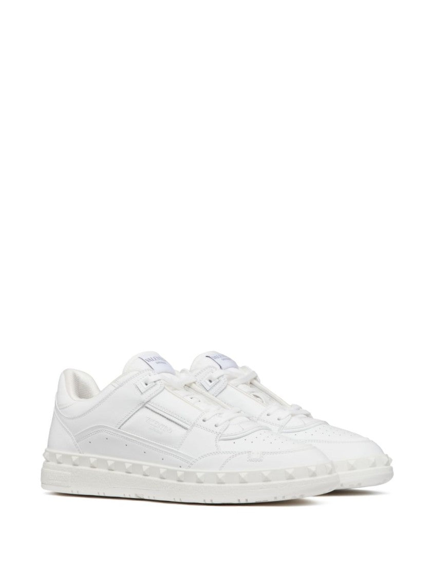 Valentino Garavani Premium Calf Leather Sneakers With Rockstud Detailing
