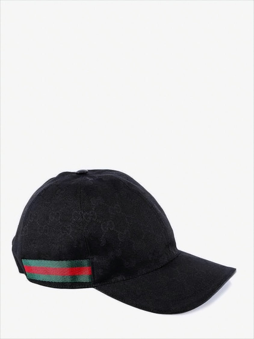 Gucci Black Cap With Signature Stripe Detail