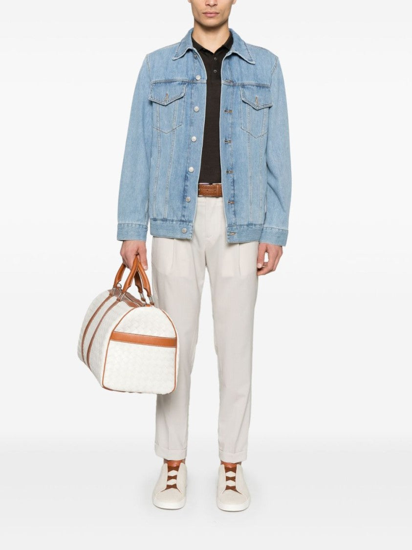 Corneliani Silk Polo T-Shirt With Three-Button Placket