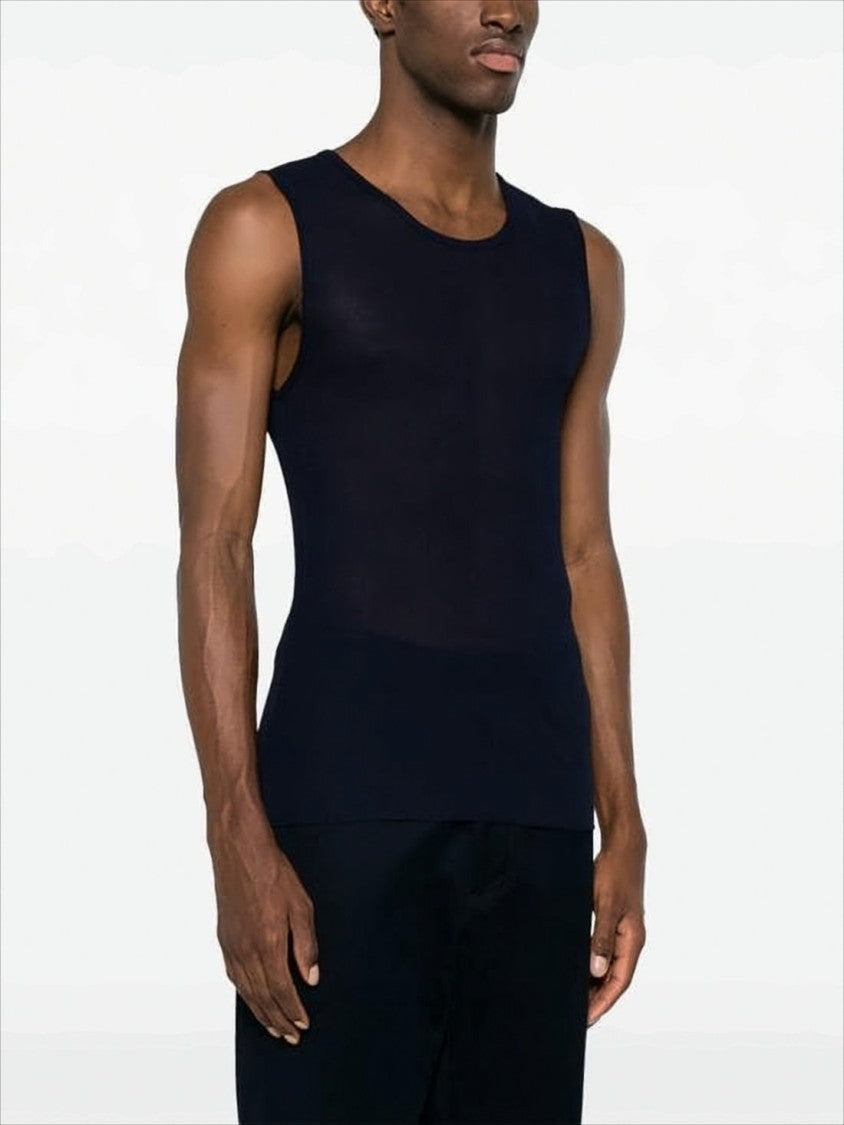 Ami Paris Fitted Sleeveless Tank Top