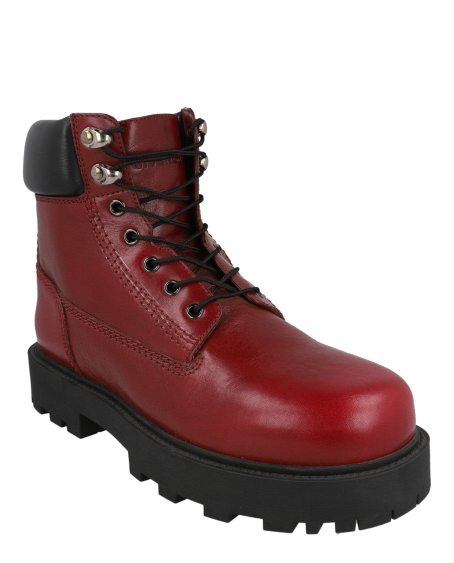 Givenchy High-Top Lace-Up Boots With Embossed Logo And Chunky Sole