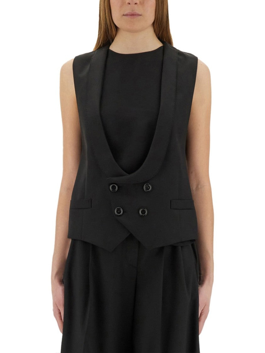 Moschino Black Virgin Wool Vest