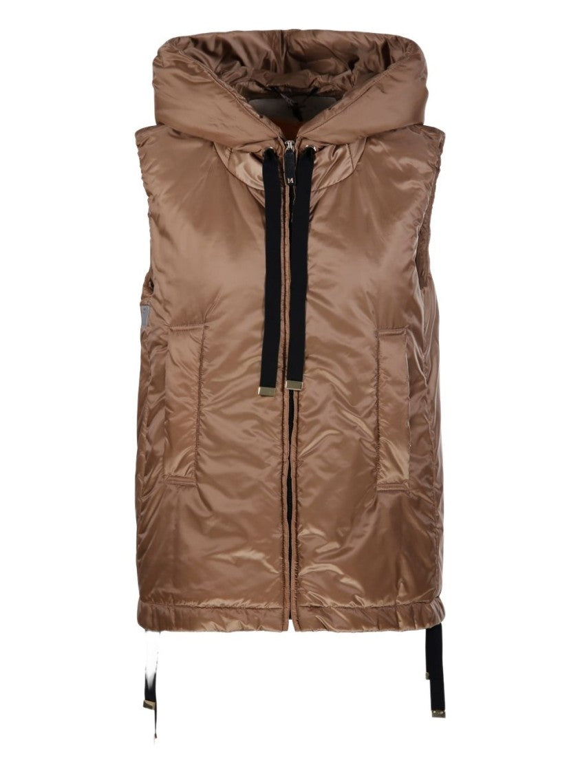 Max Mara Water-Repellent Padded Canvas Hooded Gilet