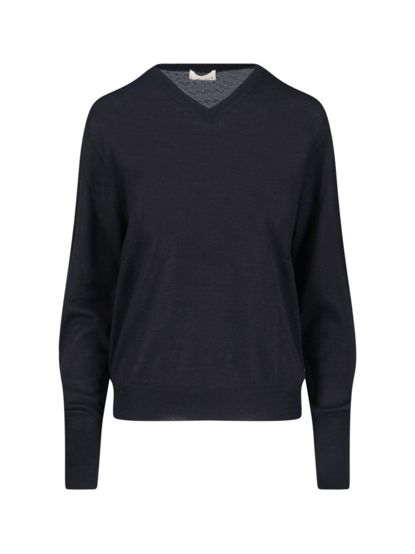 Ma'ry'ya Classic Black Knit Sweater With Round Neckline