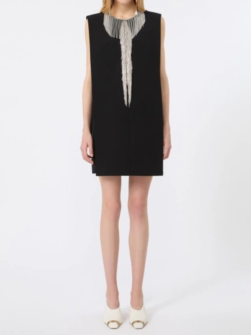 Sportmax Black Sequin Sleeveless Mini Dress