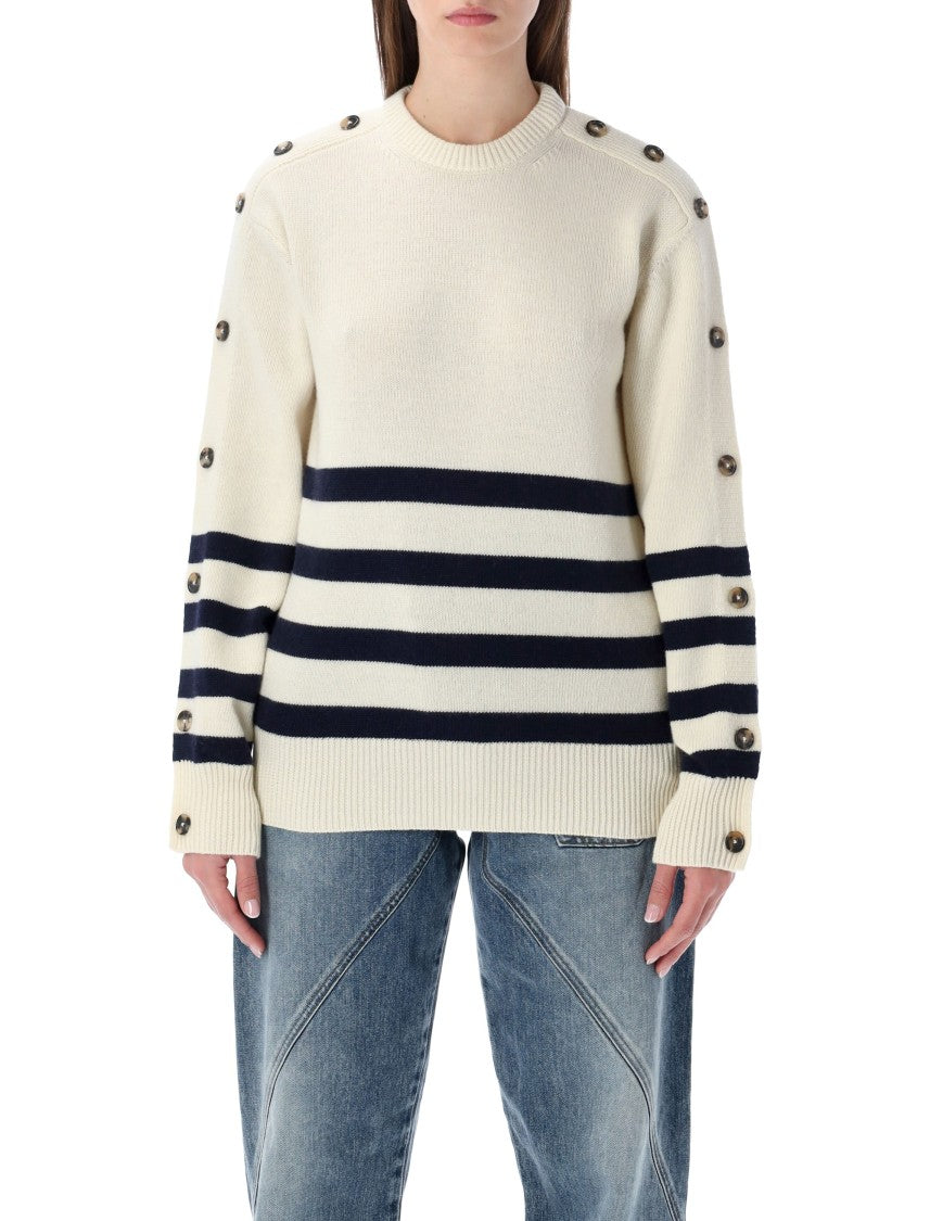 J. W. Anderson Ivory Breton Jumper With Buttoned Sleeves