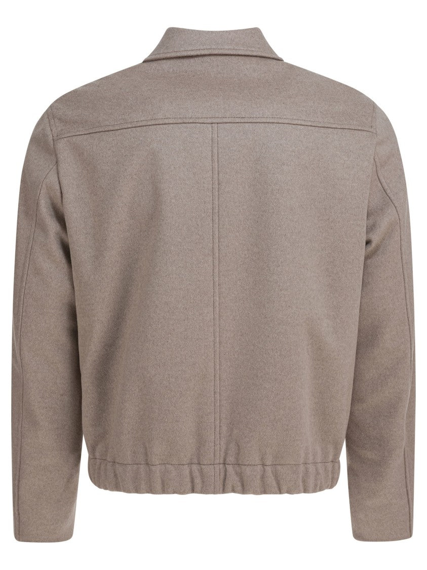 Montedoro Minimalist Beige Virgin Wool Blend Jacket