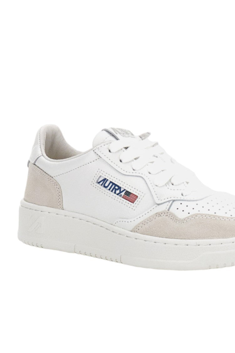 Autry Optical White Medalist Low Leather Suede Sneakers